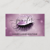 Eyelash QR Code Logo Glitter Roos Roze Visitekaartje (Voorkant)