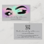 Eyelash QR CODE Logo Microblading Brow roze Visitekaartje (Voorkant / Achterkant)