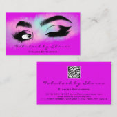 Eyelash QR CODE Logo Microblading Brow roze Visitekaartje (Voorkant / Achterkant)