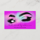 Eyelash QR CODE Logo Microblading Brow roze Visitekaartje (Voorkant)