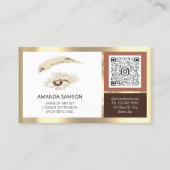 Eyelash QRCODE Aftercare Roos LogoWhite Visitekaartje (Voorkant)