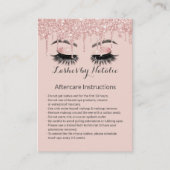 Eyelash Salon Blush Roze Roze Rood Goud Aftercare Visitekaartje (Voorkant)