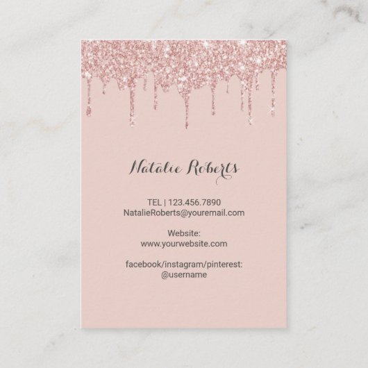 Eyelash Salon Blush Roze Roze Rood Goud Aftercare Visitekaartje (Achterkant)