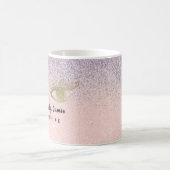 Eyelash Salon Business Glitter Pink Gold Script Koffiemok (Center)