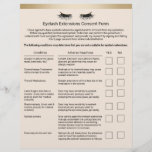 Eyelash Salon Liability Waiver Gold Border Flyer<br><div class="desc">Eyelash Extension Liability Waiver & Release Form Gold Border Flyers.</div>