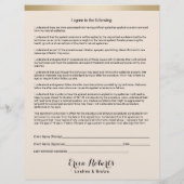 Eyelash Salon Liability Waiver Gold Border Flyer (Achterkant)