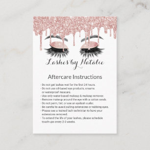 Eyelash Salon Roos Gold Drip Aftercare Instructie Visitekaartje