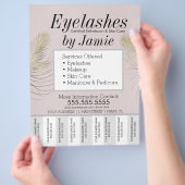 Eyelash Service roze Gold Business Tear Off Strips Flyer (Hand)
