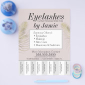 Eyelash Service roze Gold Business Tear Off Strips Flyer (Enkel)
