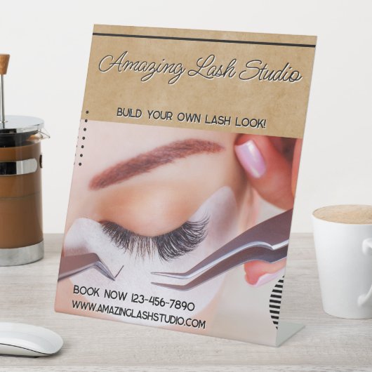 Eyelash Studio Business aanpassen Reclamebord Met Voetstuk (Insitu)