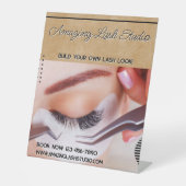 Eyelash Studio Business aanpassen Reclamebord Met Voetstuk (Voorkant)