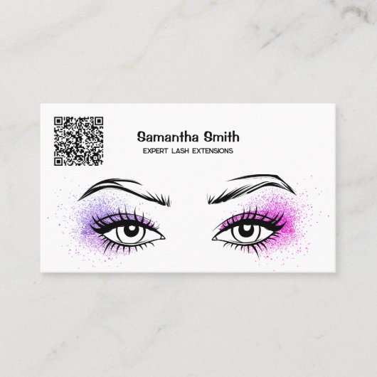 EyeLash Tech Custom QR Visitekaartje (Voorkant)