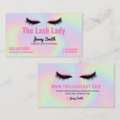 EyeLash Tech Lash Beauty Salon Holographic Rainbow Visitekaartje (Voorkant / Achterkant)