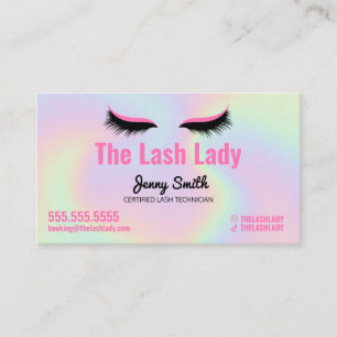 EyeLash Tech Lash Beauty Salon Holographic Rainbow Visitekaartje