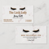 EyeLash Tech Lash Beauty Salon Luxe marmer Gold Visitekaartje (Voorkant / Achterkant)