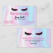 EyeLash Tech Lash Beauty Salon Pastel Rainbow Visitekaartje (Voorkant / Achterkant)