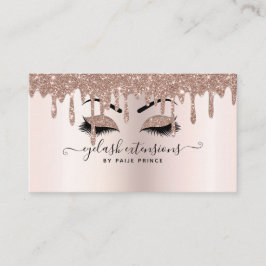 Eyelash Tech Lash Stylist Blush Pink Glitter Drip Visitekaartje