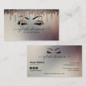 Eyelash Tech Lash Stylist Bronze Gold Glitter Drip Visitekaartje (Voorkant / Achterkant)