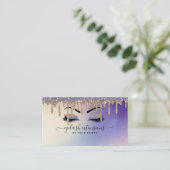 Eyelash Tech Lash Stylist Gold Blue Glitter Drip B Visitekaartje (Staand voorkant)
