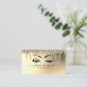Eyelash Tech Lash Stylist Gold Foil & Glitter Drip Visitekaartje (Staand voorkant)