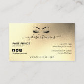 Eyelash Tech Lash Stylist Gold Foil & Glitter Drip Visitekaartje (Achterkant)