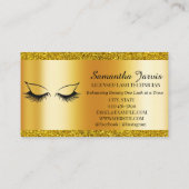 Eyelash Tech Lash Stylist Gold Folie & Glitter Log Visitekaartje (Achterkant)