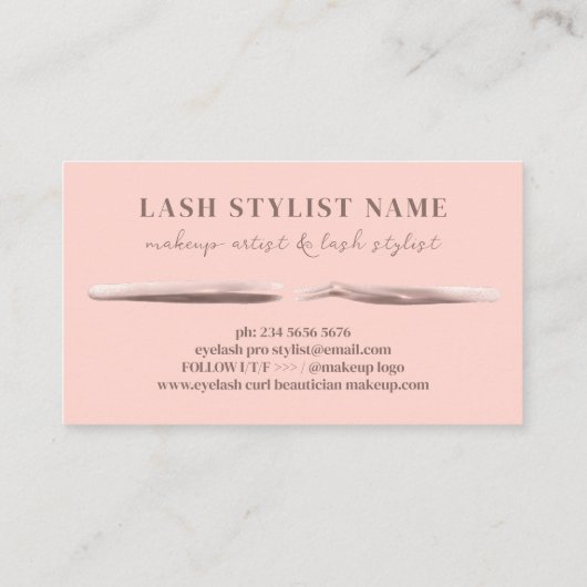 Eyelash technic Roze Abstract Visitekaartje (Achterkant)