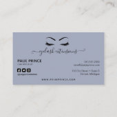 Eyelash Technicia Lash Stylist Navy Blue Glitter Visitekaartje (Achterkant)