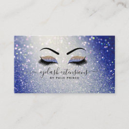 Eyelash Technicia Lash Stylist Navy Blue Glitter Visitekaartje