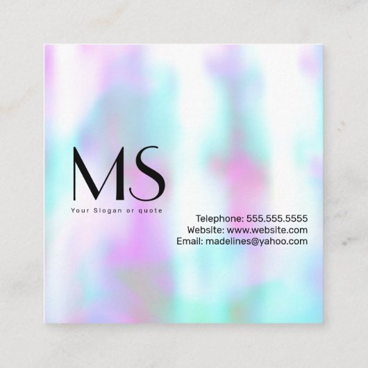  Eyelash-technicus — Eyelashes — Doodles Vierkante Visitekaartje (Achterkant)