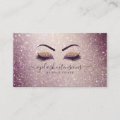 Eyelash-technicus Lash-Paarse glitter Visitekaartje (Voorkant)