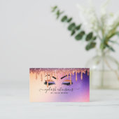Eyelash-technicus - Lash Stylist Glitter Drip Visitekaartje (Staand voorkant)