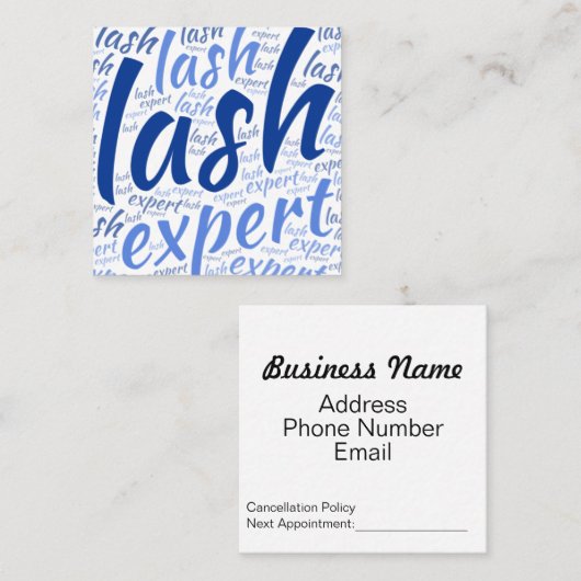 Eyelash-technicus Vierkante Visitekaartje (Voorkant / Achterkant)