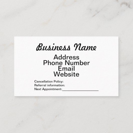 Eyelash-technicus Visitekaartje (Achterkant)