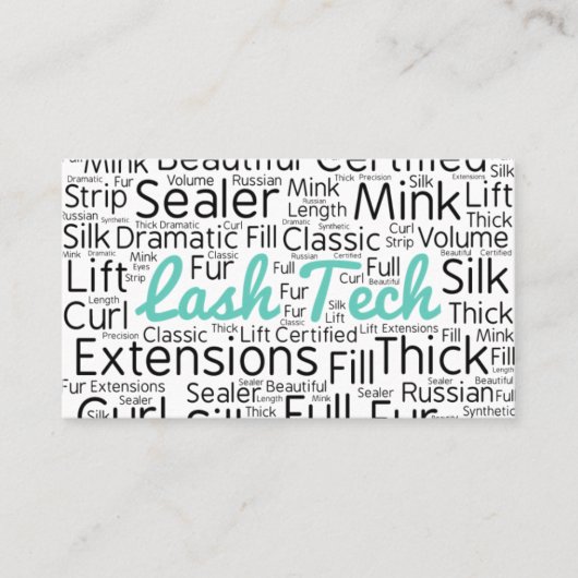 Eyelash-technicus Visitekaartje (Voorkant)