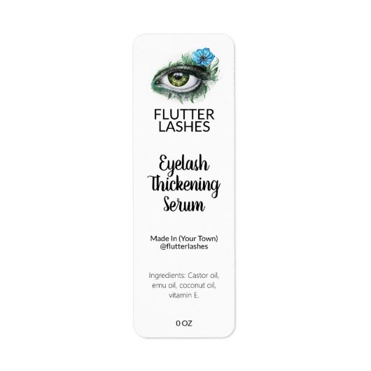 Eyelash Thickening Oil Serum Labels (Voorkant)
