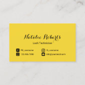 Eyelash-uitbreidingen Lash Salon Yellow Social Med Visitekaartje (Achterkant)