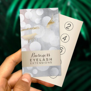Eyelash-uitbreidingen Moderne zilver- en Gold-logo Klantenkaartje