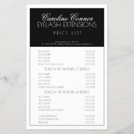 Eyelash-uitbreidingen - Prijslijst zwarte en witte Flyer