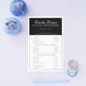 Eyelash-uitbreidingen - Prijslijst zwarte en witte Flyer (Enkel)