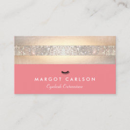 Eyelash-uitbreidingen van de soort en de goudkoraa visitekaartje