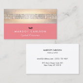 Eyelash-uitbreidingen van de soort en de goudkoraa visitekaartje (Voorkant / Achterkant)