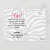 Eyelash Uitnodiging Etnische Roze Zebra (Achterkant)