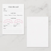 Eyelash-verlengingsclientformulier Visitekaartje (Voorkant / Achterkant)