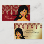Eyelash Visitekaartje Indische Vrouw Gold Bourgogn (Voorkant / Achterkant)