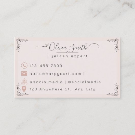Eyelash-visitekaartje Visitekaartje (Achterkant)