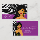 Eyelash Visitekaartje Zebra Paars (Voorkant / Achterkant)