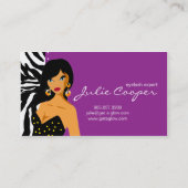 Eyelash Visitekaartje Zebra Paars (Achterkant)