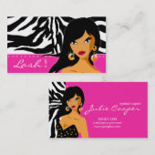 Eyelash Visitekaartje Zebra Vrouw Roze (Voorkant / Achterkant)