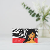 Eyelash Visitekaartje Zebra Woman Red (Staand voorkant)